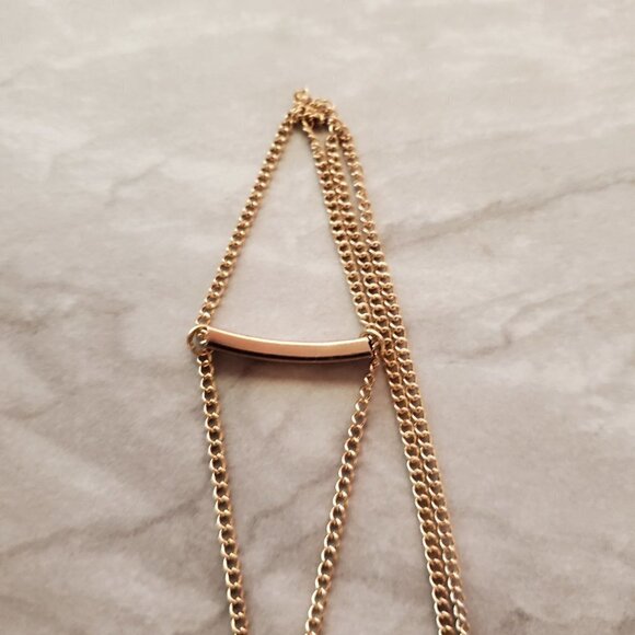💙 J.Crew Gold Light Blue Beads Beaded Chain Tassel Necklace 💙 - Picture 5 of 6